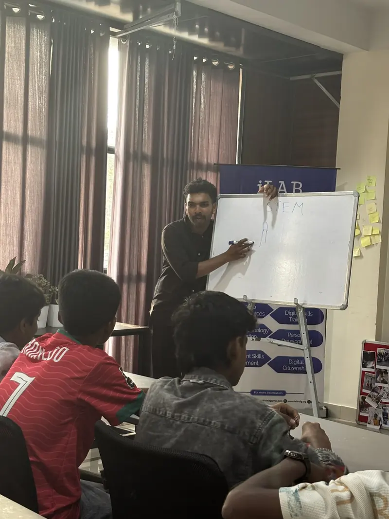 Introducing the session at the whiteboard